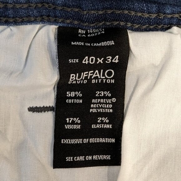 NWT 40x34 Buffalo David Bitton Adam Slim Stretch Jeans Mens Blue Medium Wash - Picture 5 of 6